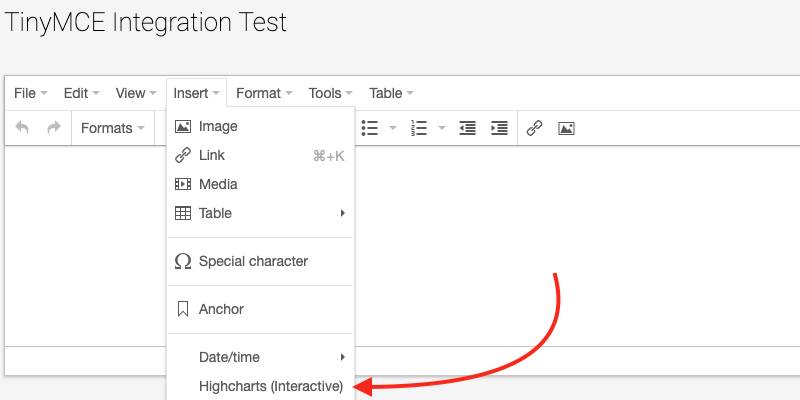 HighCharts教程:如何将Highcharts编辑器集成到TinyMCE编辑器中 HighCharts教程:如何将Highcharts编辑器集成到TinyMCE编辑器中