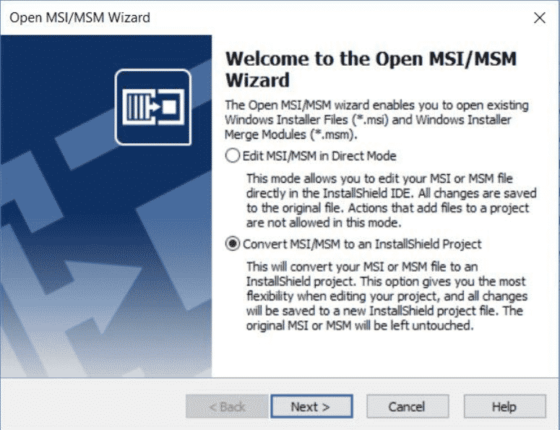 Convert MSI/MSM to an InstallShield Project Convert MSI/MSM to an InstallShield Project