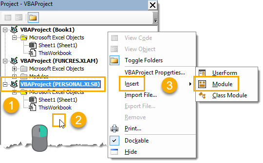 在个人工作簿中创建模块 在个人工作簿中创建模块